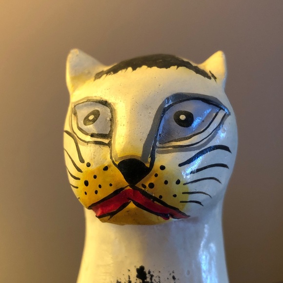 Vintage Primitive Folk Art Wooden Cat - Picture 3 of 7